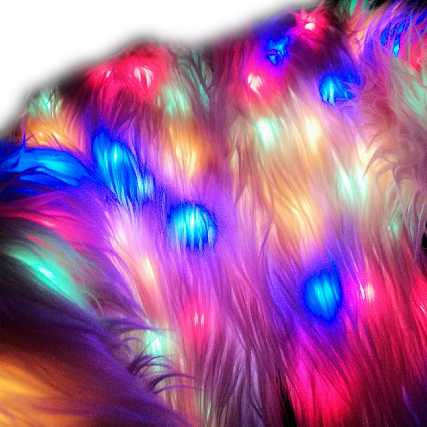 iKindPec Soft Faux Fur Led Jacket Light up Winter Coat for