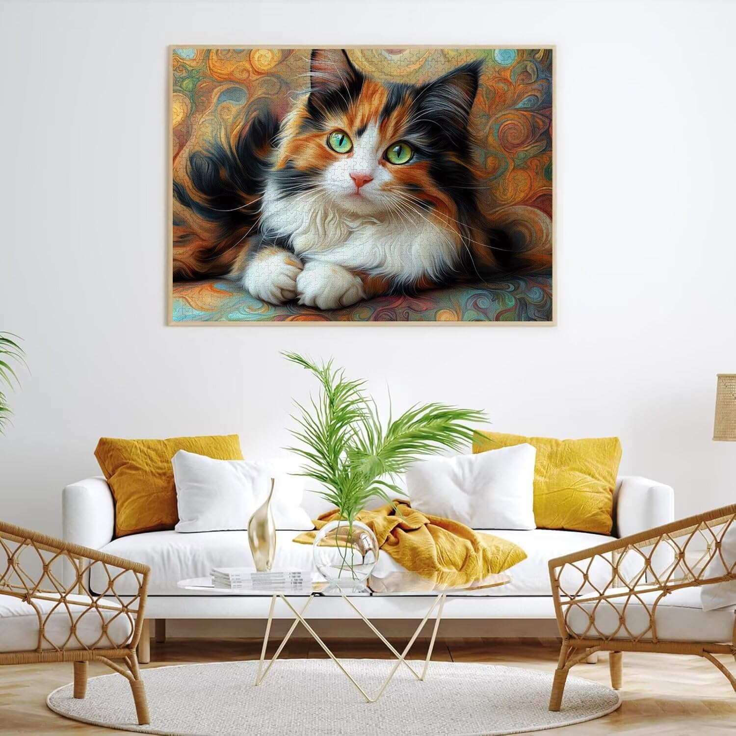Puzzle 5000 Pezzi astratto Puzzle Legno gatto, n-39