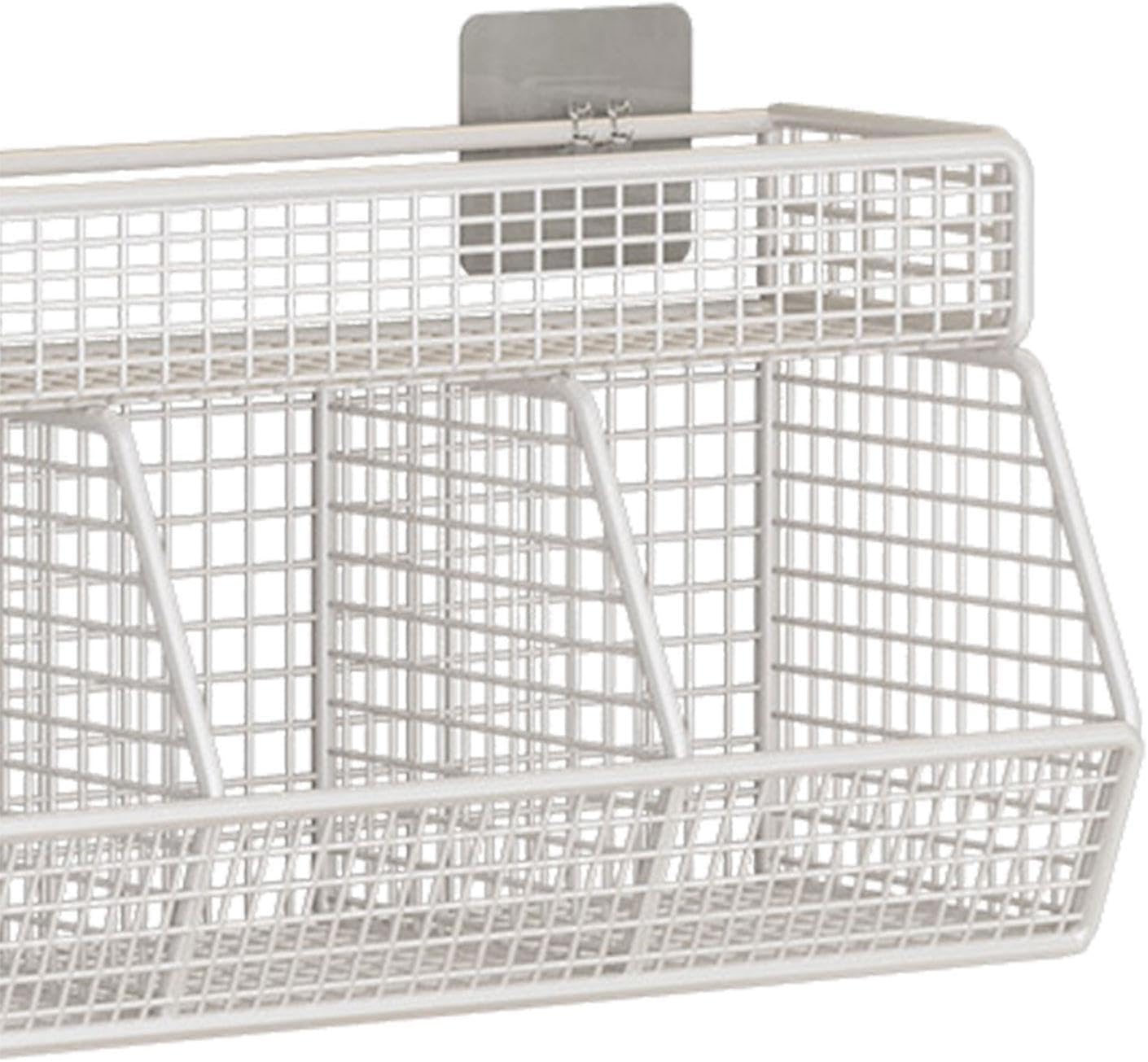 Space Saving Designs Hanging Wall Organizers Basket for Kitchen and Living Room 3 Grids Metal Wire Construction