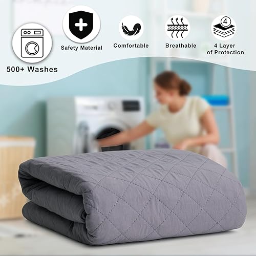 Miniatura 4 de Hide Stains - Almohadillas de incontinencia lavables de 36 x 72 pulgadas, almohadilla para humectación de cama pesada absorbente, almohadilla