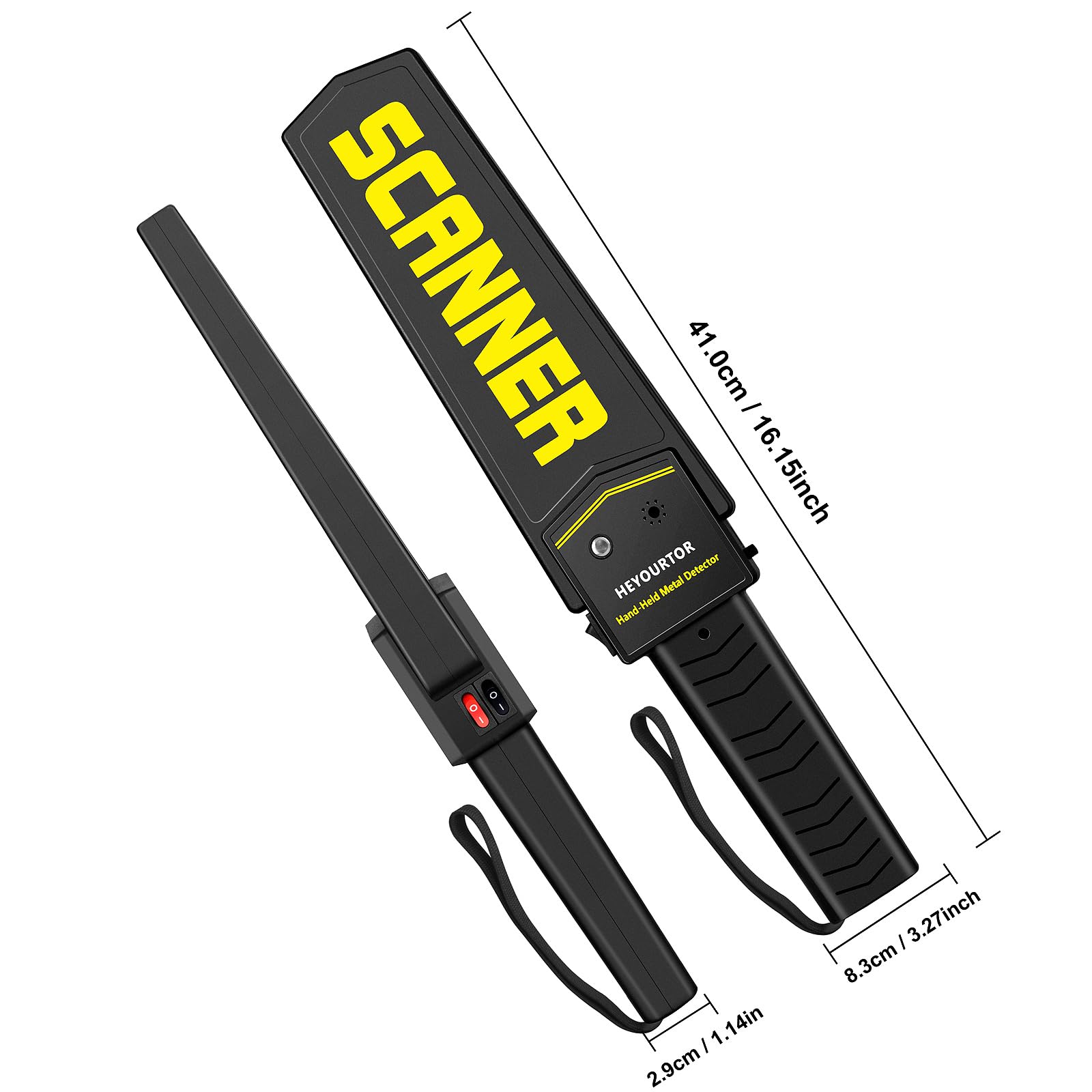 Handheld Security Wand,Metal Detector Wand,High-Sensitivity Security Detector for Security Inspection,Detection of Various Electronic Products,Metal Products,Weapons/Built-in Battery/USB-C (Yellow)