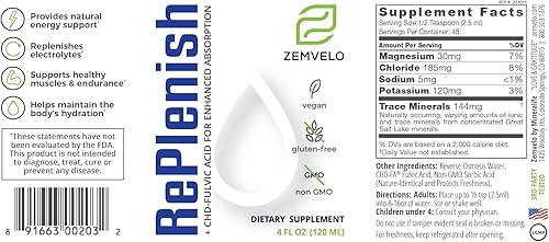 Miniatura 2 de Suplemento de electrolitos iónicos líquidos | Reponer | Rehidrata | Apoya la salud muscular | sodio, potasio, calcio, magnesio, minerales traza |