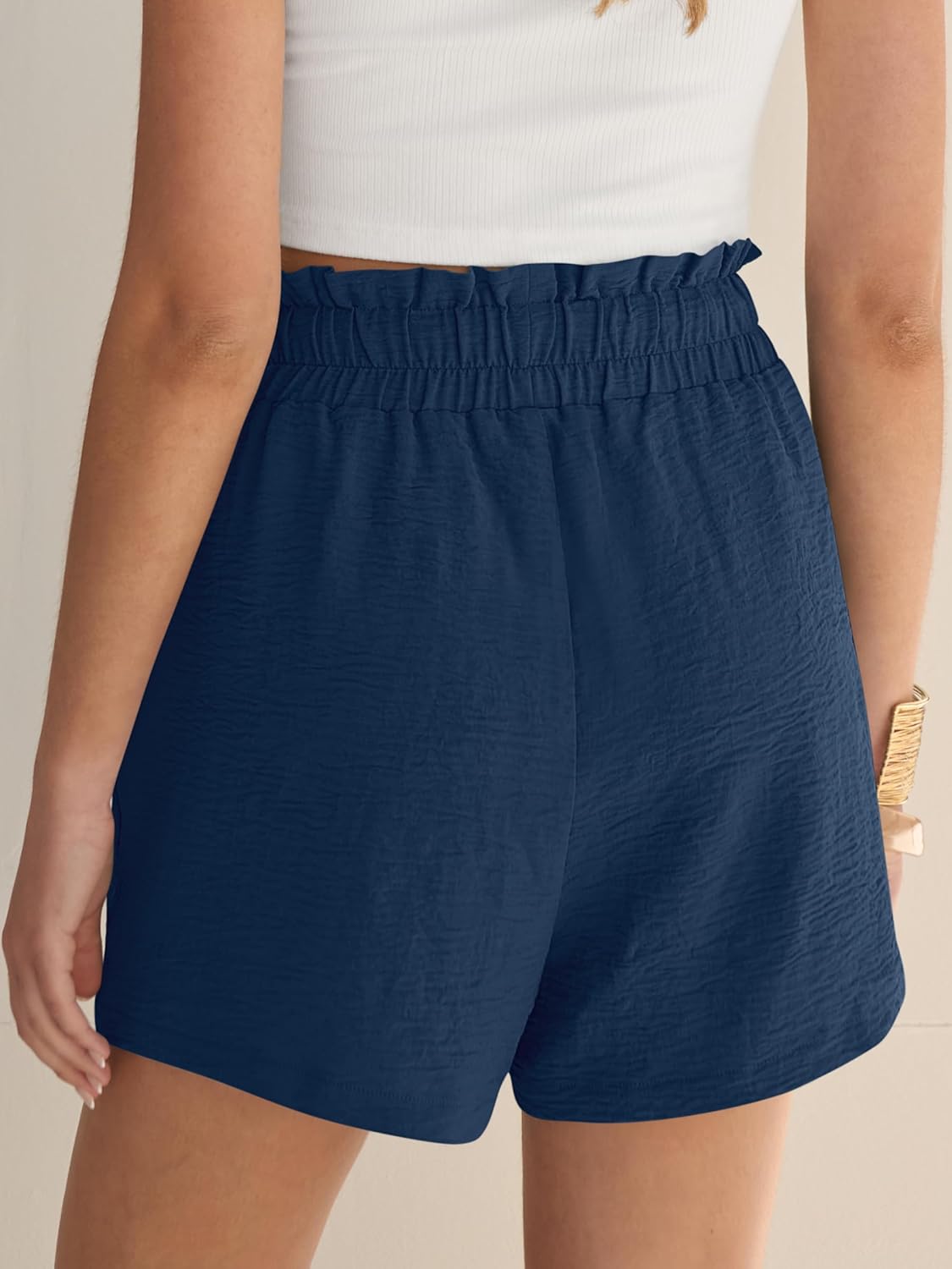 ANRABESS Shorts for Women Summer Casual High Waisted Wide Leg Drawstring Lounge Shorts Comfy 2026 Beach Vacation Clothes - Image 4