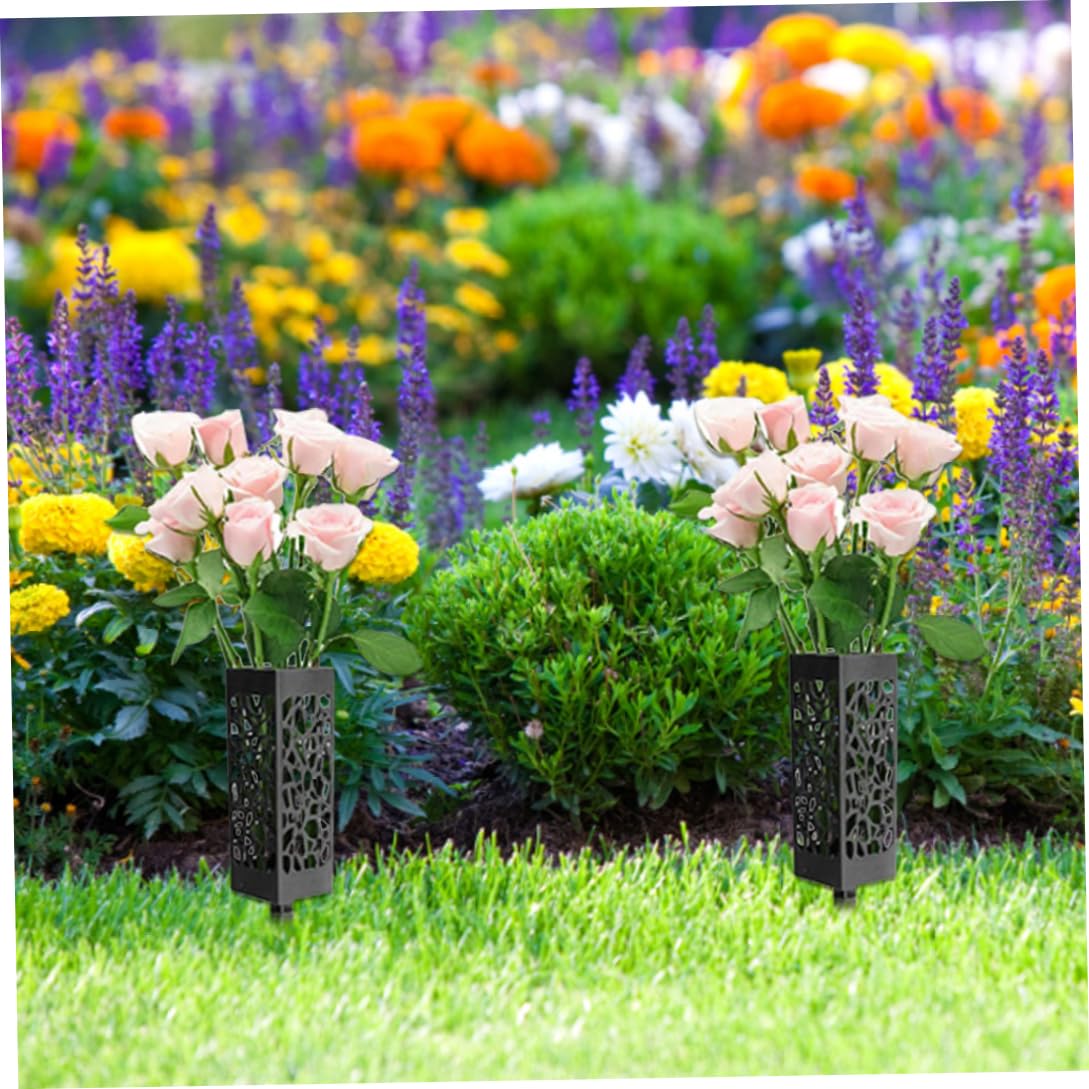 4 stuks grafvazen met spikes, kunststof bloemenhouders voor begraafplaats, bloemenvaas, grafdecoraties voor begraafplaats, grafsteen, grafzijde (zwart 4 stuks grafvazen met spikes, kunststof bloemenhouders voor begraafplaats, bloemenvaas, grafdecoraties voor begraafplaats, grafsteen, grafzijde (zwart