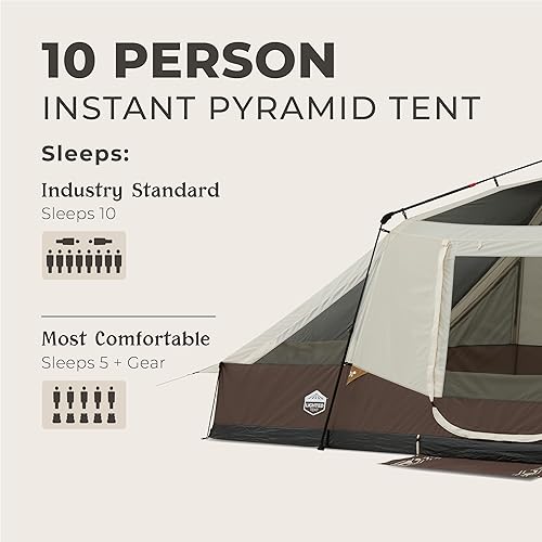 Miniatura 7 de CORE Instant Cabin Tent with LED Lights  Large Family Lighted Pop Up Tent with Carry Bag for Camping, Glamping, and Backyard Adventures  Included