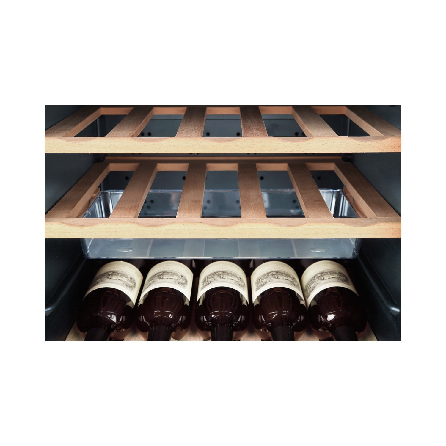 Haier WS49GDB Weinkühlschrank / 127.0 cm Höhe/Kühlteil/Gefrierteil/UV undurchlässige Glasscheibe / 2 Zonen Energieklasse B/schwarz