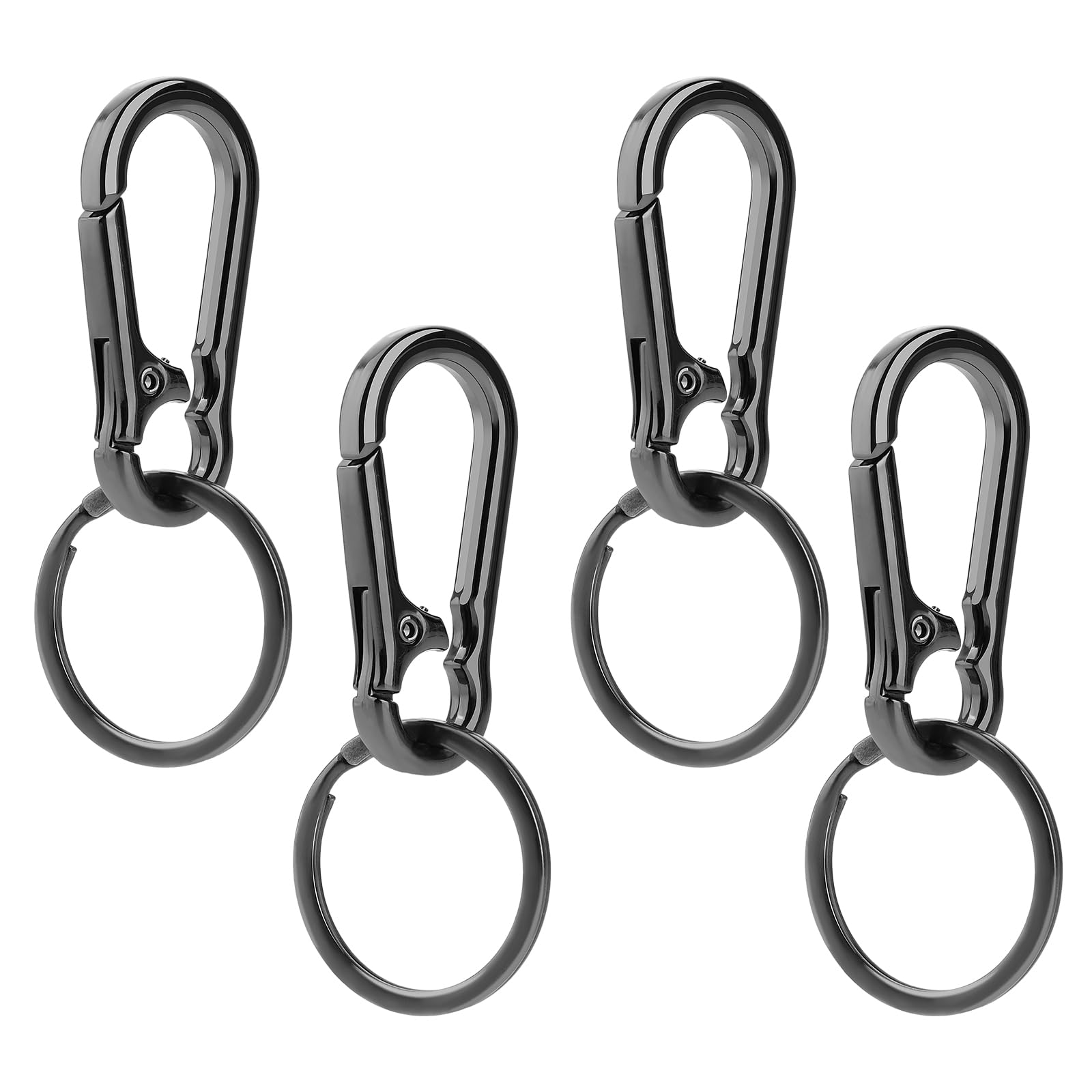 Dimeho 4Pcs Key Ring Chain Holder Metal Clip Spring Snap Hook Paracord Hanging Clips for Camera Strap Flashlight Car Keys/Purse Organizer