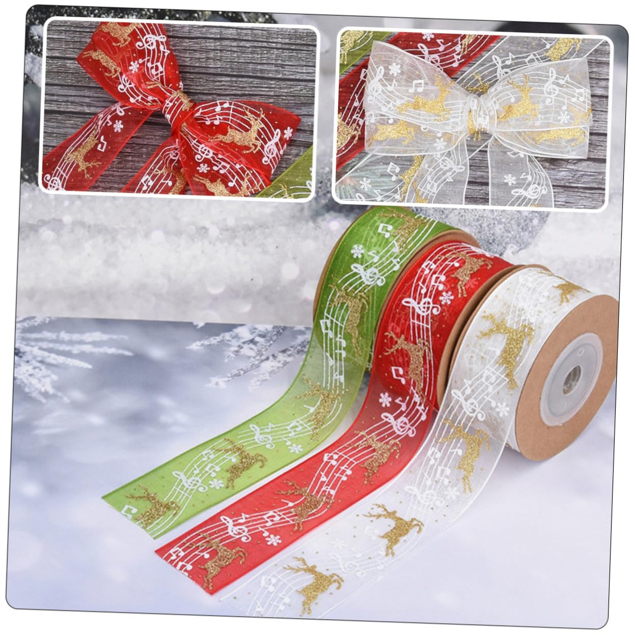 12stücke Teiliges Weihnachtsschleifenband Weihnachtsdekoration Für Geschenkverpackung Und Bastelarbeiten