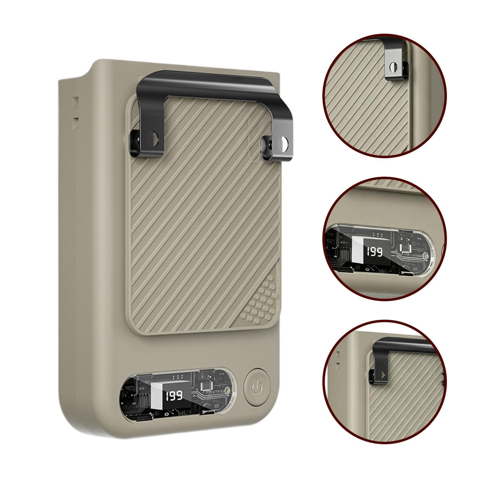 Ventola a clip per vita 199 velocità ricaricabile ventilatore da viaggio | Con Luce LED Ventilatore Alimentato a Batteria Per vita, cintura, camicia, scrivania da ufficio, , campeggio, all'aperto,