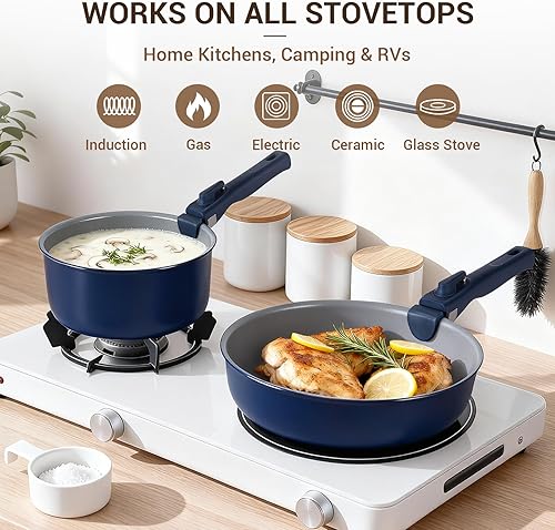 Miniatura 7 de Ammeloo 21-Piece Ceramic Pots and Pans Set with Egg Frying Pan & 18-Piece Ceramic Pots and Pans Set