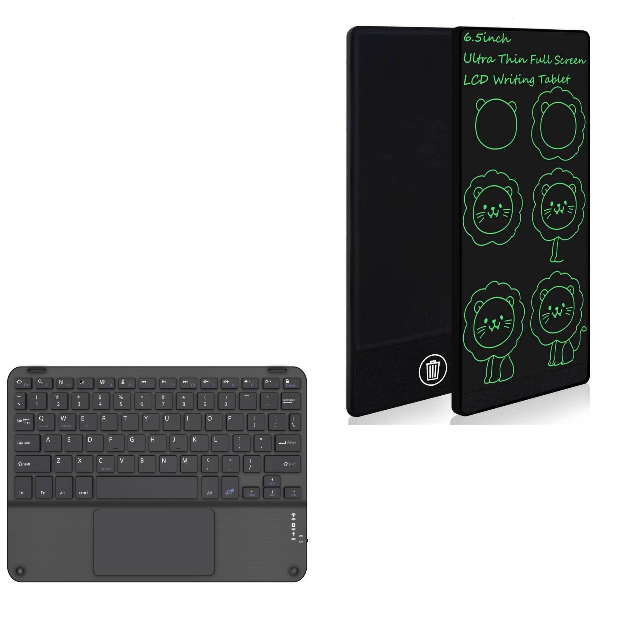 BoxWave Keyboard Compatible with Amoretti Sonnet Mini LCD Writing Tablet (6.5 in) - SlimKeys Bluetooth Keyboard with Trackpad, Portable Slim TouchPad - Jet Black