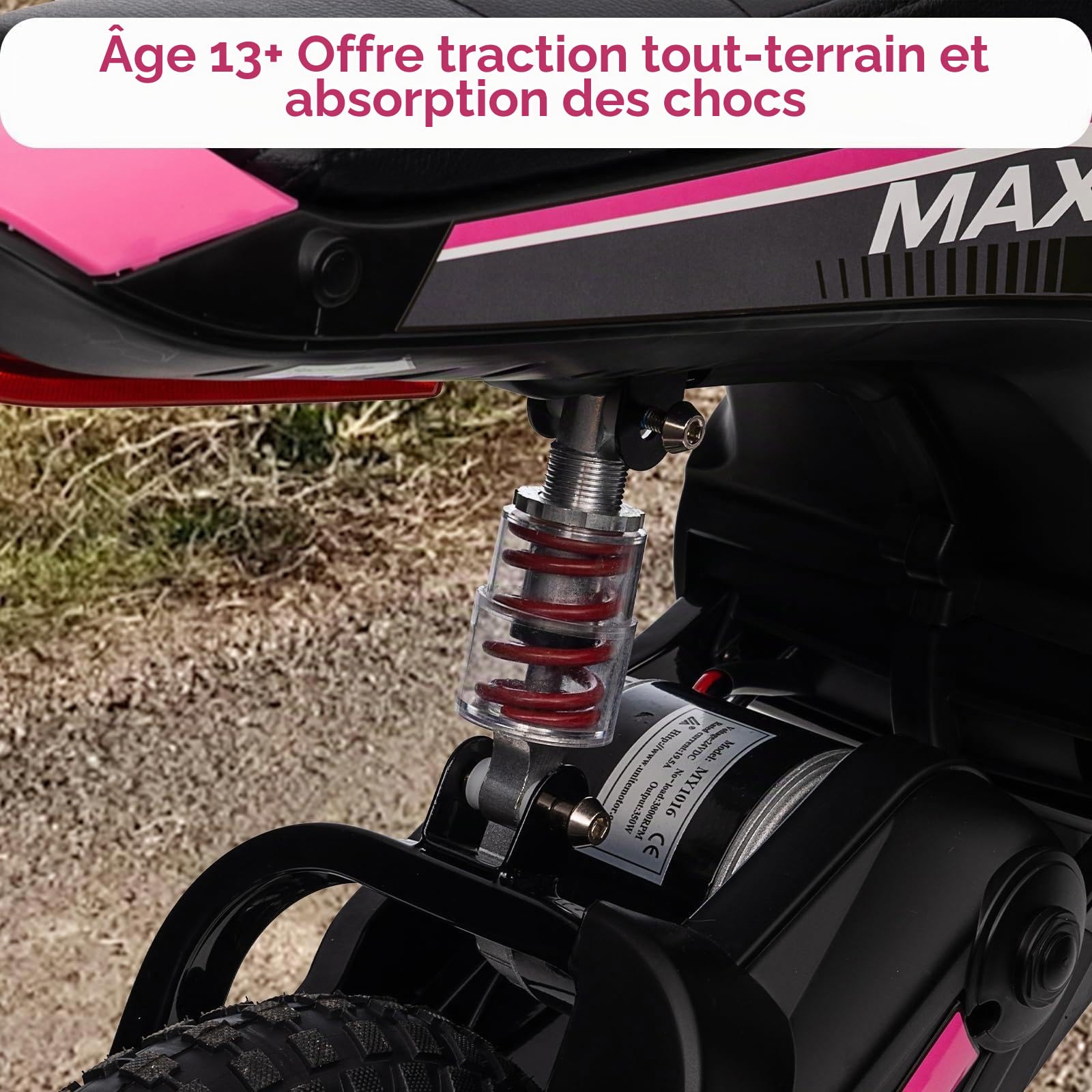 Zstar Moto électrique Enfant 24V 350W – Mini Moto Cross Tout-Terrain, Double Moteur Puissant, 3 Vitesses (8/12/23 km/h), Suspension amortie, Roues antidérapantes, Cadre renforcé, Jouet