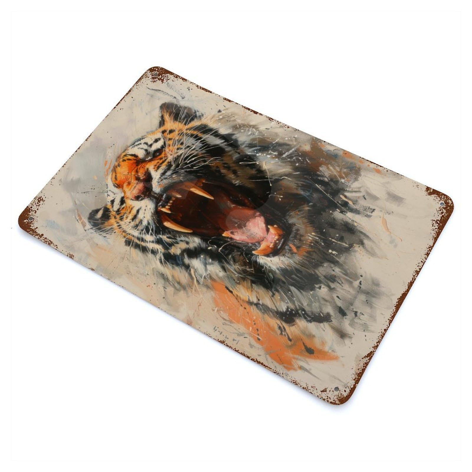 Roaring Fury 11.8"x7.9" Rusty Metal Tin Sign, Novelty Wall Decor for Cafe, Home Bar And Lounge Decor