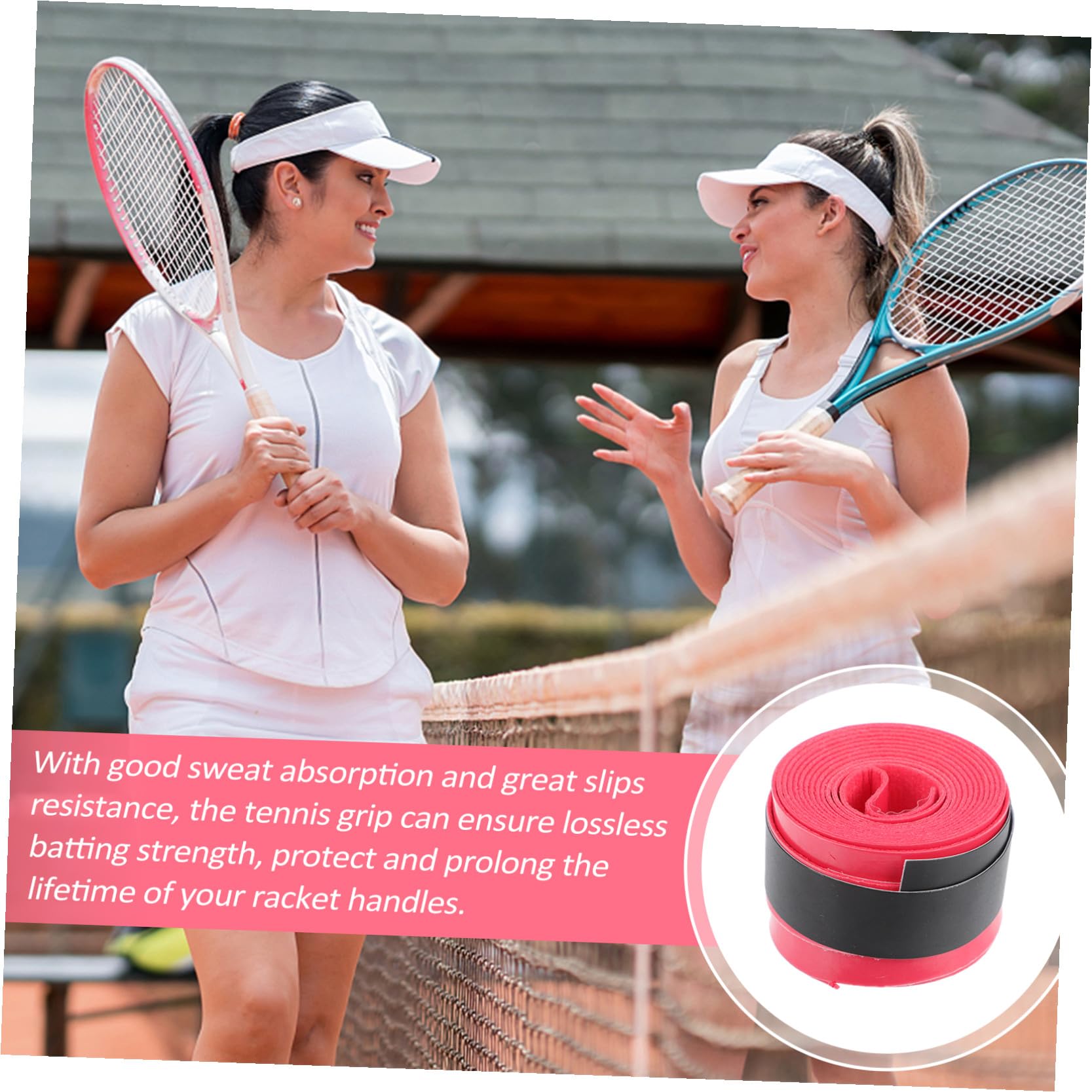 BESPORTBLE Cintas para Raqueta de Tenis y Bádminton Absorbentes y Antideslizantes, 60 Unidades, Material PU, Banda para Sudor, Uso Deportivo en Tenis y Bádminton