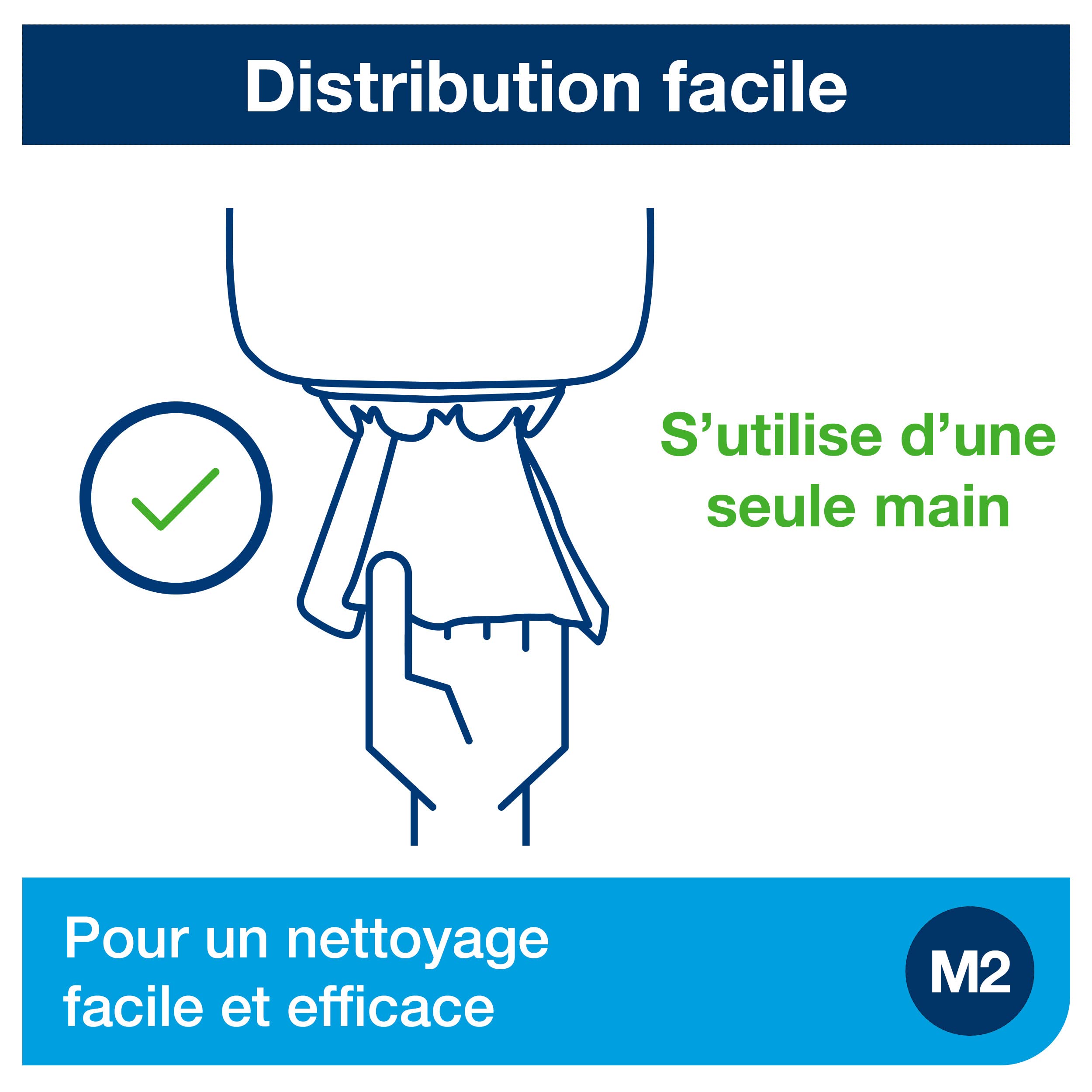 Tork 559000 Distributeur de papier d'essuyage à dévidage central M2 - Design Elevation - Blanc