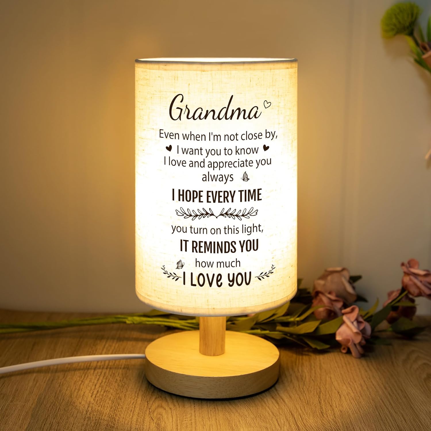 SOUHONEY Grandma Gifts, Mothers Day Gifts for Grandma, Grandmother Desk Bedside Table Lamp Home Decor from Grandkids, Grandmother Birthday Long Distance Gifts from Granddaughter Gift Idea for Nana