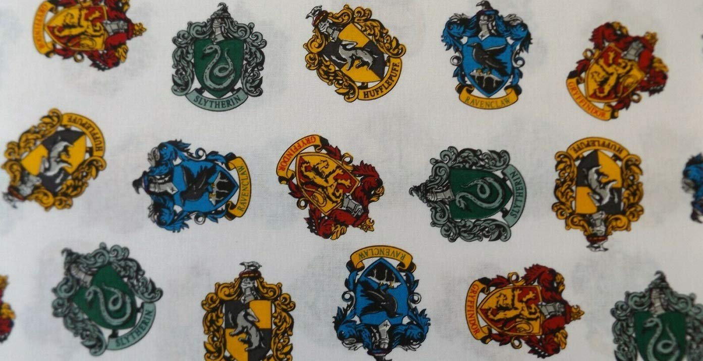 Camelot Fabrics Multicolor Fat Quarter Harry Potter House Crests 100% Cotton Quilting Sewing Fabric