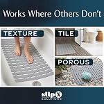 Tapis de bain antidérapant SlipX Solutions, poids pour surfaces de baignoire et de douche texturées, brevet en attente, sécurité antidérapante sans ventouses, ne flotte pas, fonctionne sur carrelage et pierre 31” x 15”, gris