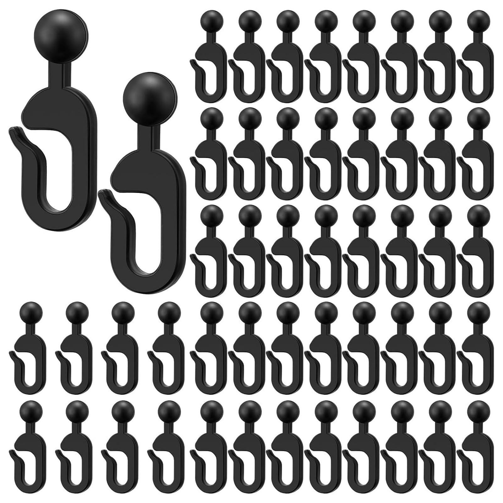 50/100Pcs Plastic Gazebo Curtain Hook, Heavy Duty Netting Hook, Black Curtain Track Hooks for Outdoor Hotel, Gazebo Accessories