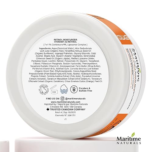Miniatura 6 de Maritime Naturals Hidratante de retinol para rostro con ácido hialurónico e ingredientes orgánicos | Resultados profesionales con crema hidratante