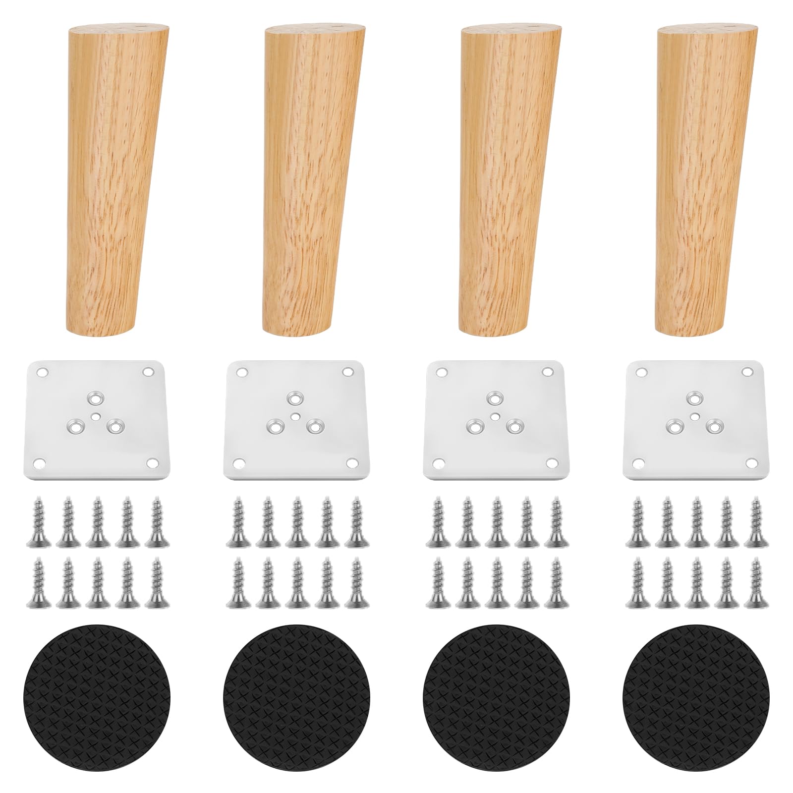 Pieds d'armoire en bois naturel texturé pour recréer un salon scandinave chaleureux