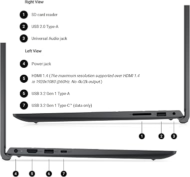 Dell Pro 15 Essential Laptop, Intel Core 3 100U, 8GB DDR5, 512GB SSD, FHD