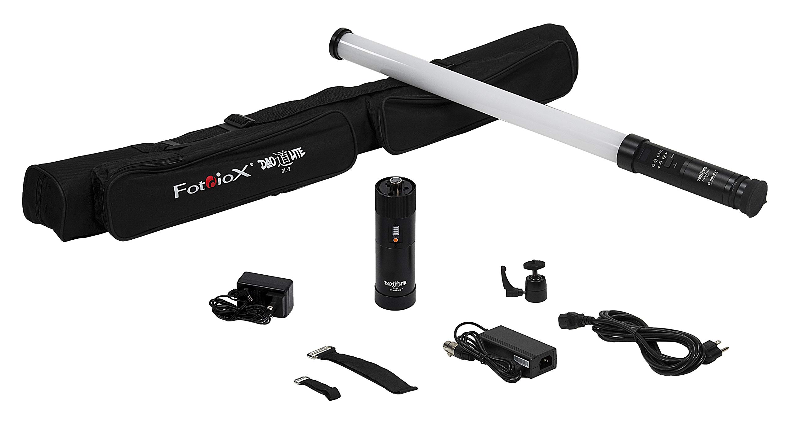 DaoLite: Prizmo Edition DLC-2 LED Tube Light - 2' RGBW+T 360 Degree Tube LED Wand Light Kit w/Battery from Fotodiox