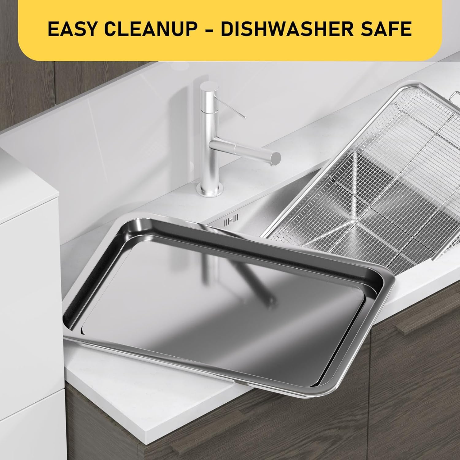 Oven Air Fryer Basket and Tray for Easy Cleanup