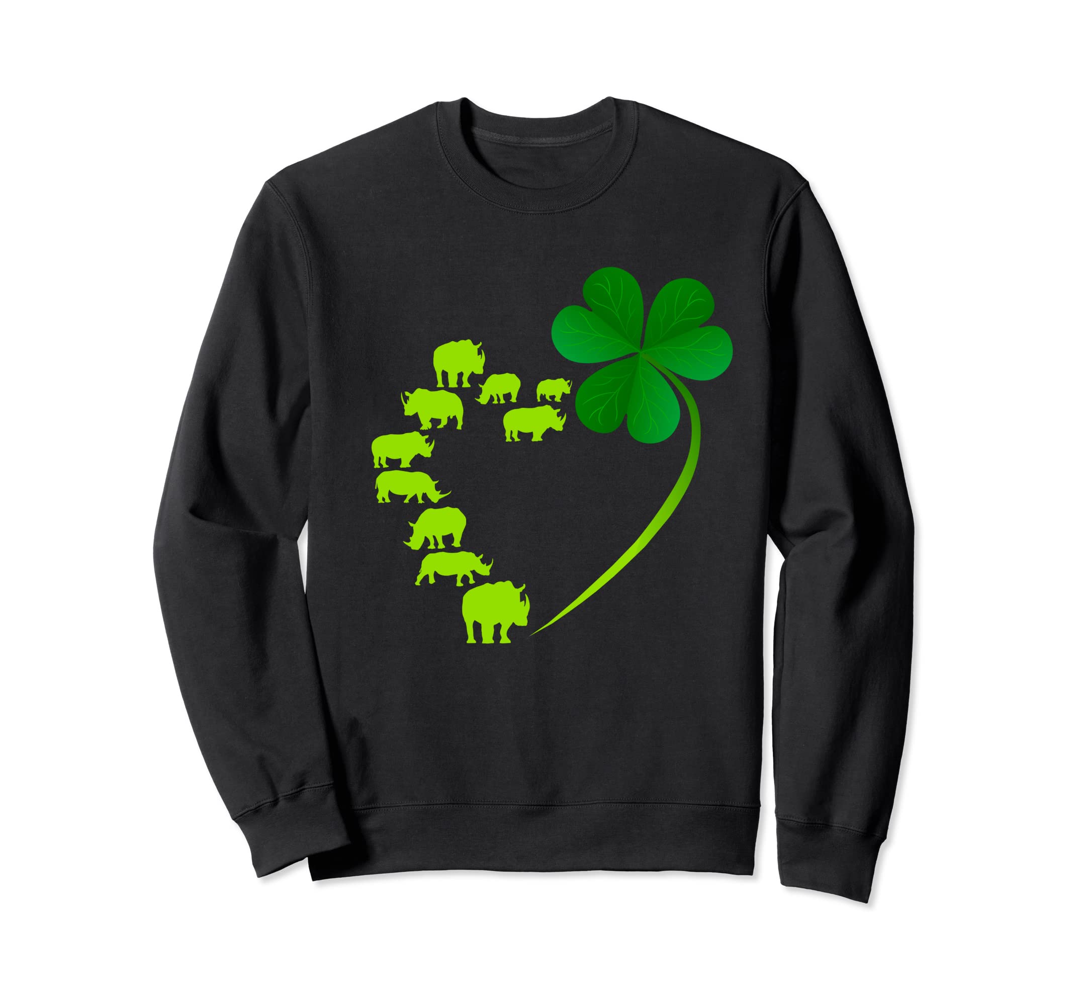 Lucky Rhino Shamrock Heart Shape St Patricks Clover Gift Sweatshirt