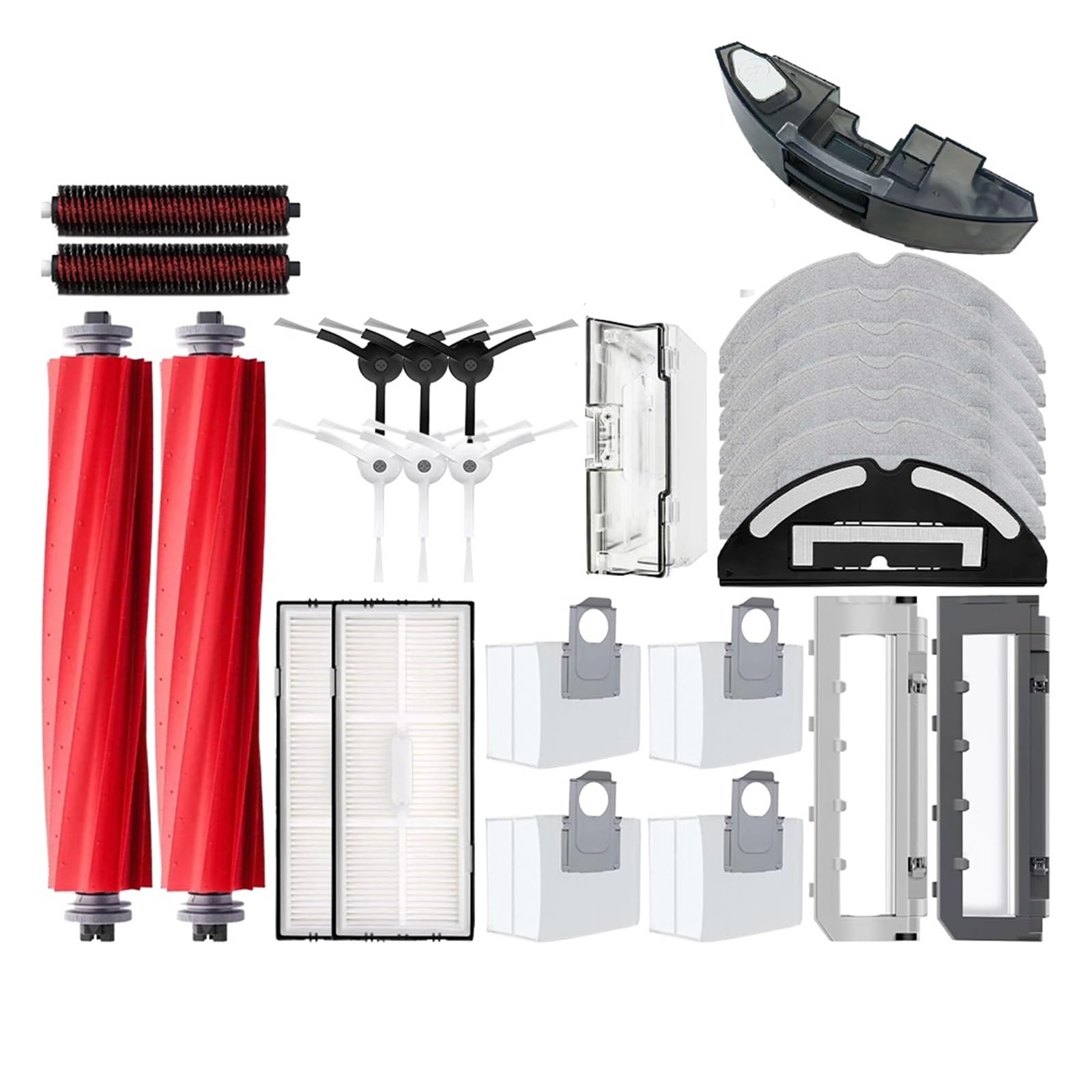 rqhdd Vacuum Attachment Compatible with Roborock S7 Maxv Ultra S7 Pro Ultra Robot Vacuum Accessories Mop Hepa Filter Dust Bag Main Side Brush Cleaning Rolling Brush(SET26)