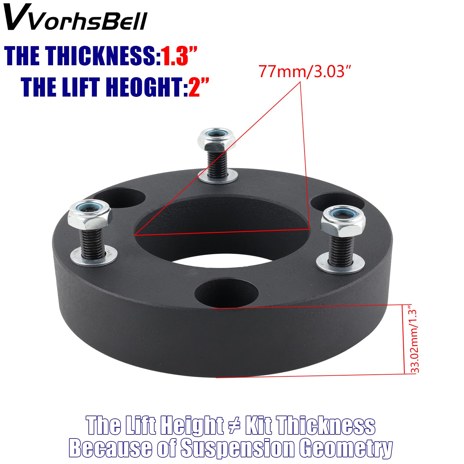 2” Front Leveling Lift Kit For Chevy Silverado / GMC Sierra 1500 (2007-2023)