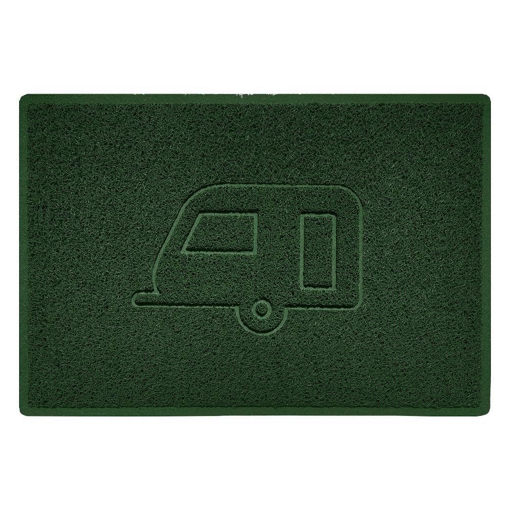 Nicoman CARAVAN Embossed Shape Door Mat Dirt-Trapper Washable Barrier Doormat-(Use Indoor or Sheltered Outdoor)-(90x60cm/3x2ft,Large) Green