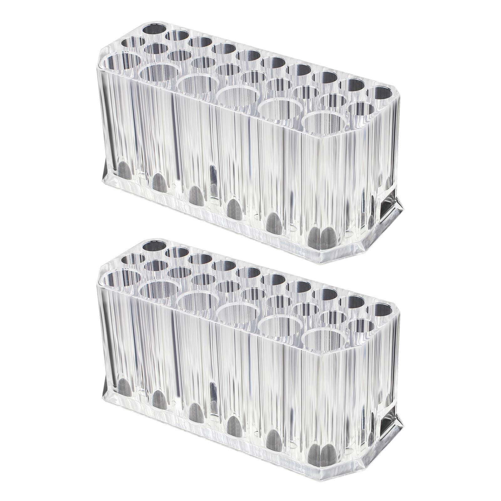 Jubaopen 2PCS Organizador de Brochas Soporte Cosmeticos Organizador de Maquillaje Caja de Cosmetica Organizador de Brochas Transparente Soporte para Brochas con 26 Compartimentos (13 * 5.5 * 5.5cm)