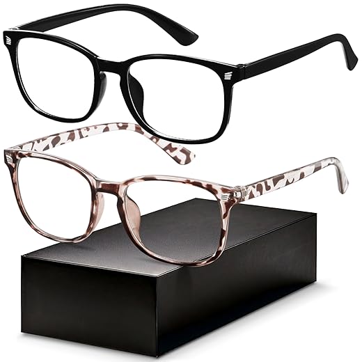 Blue Light Blocking Glasses - Fashion Square Eyeglasses, Anti UV Ray Computer Gaming Glasses Blue Blockers for Women/Men