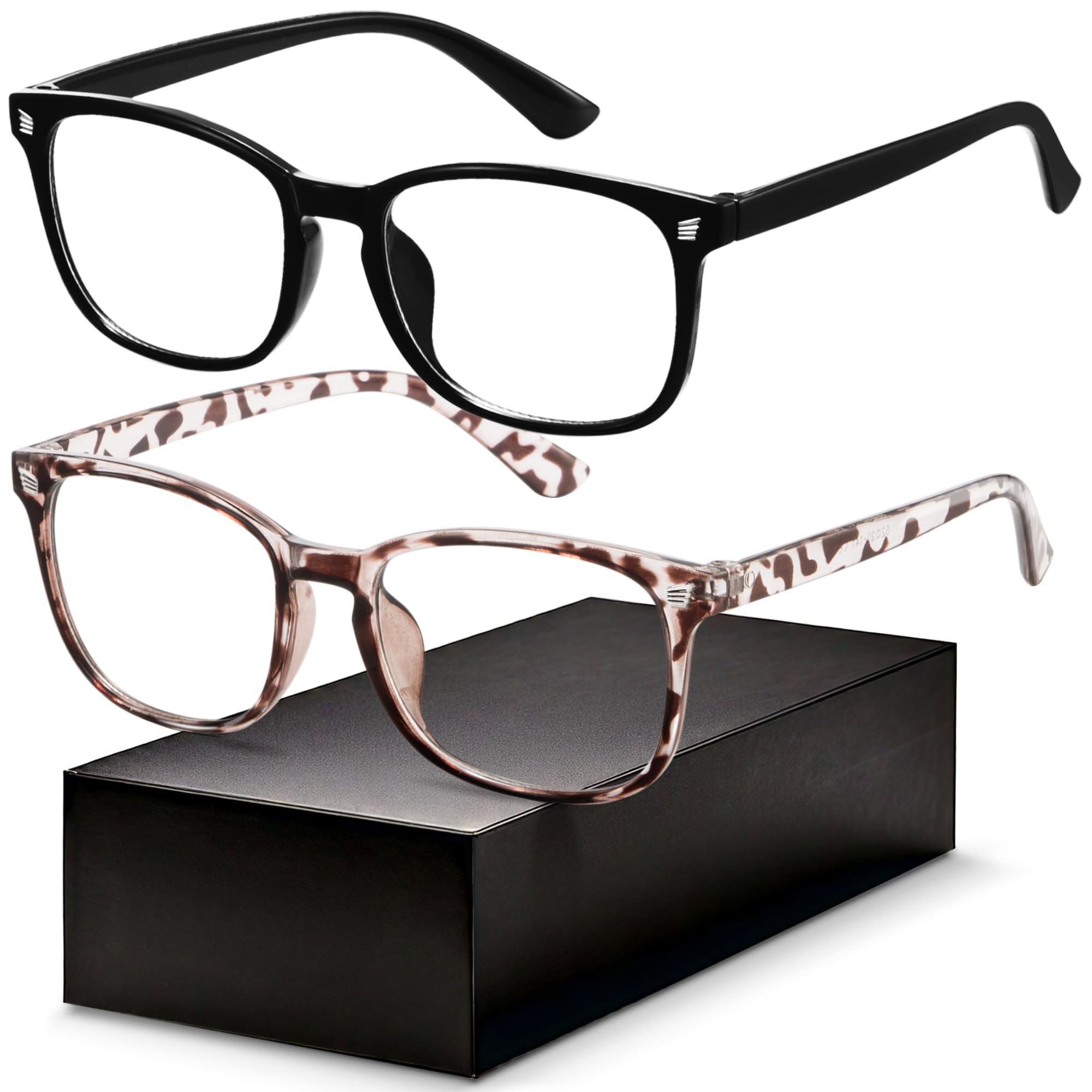 Blue Light Blocking Glasses - Fashion Square Eyeglasses, Anti UV Ray Computer Gaming Glasses Blue Blockers for Women/Men