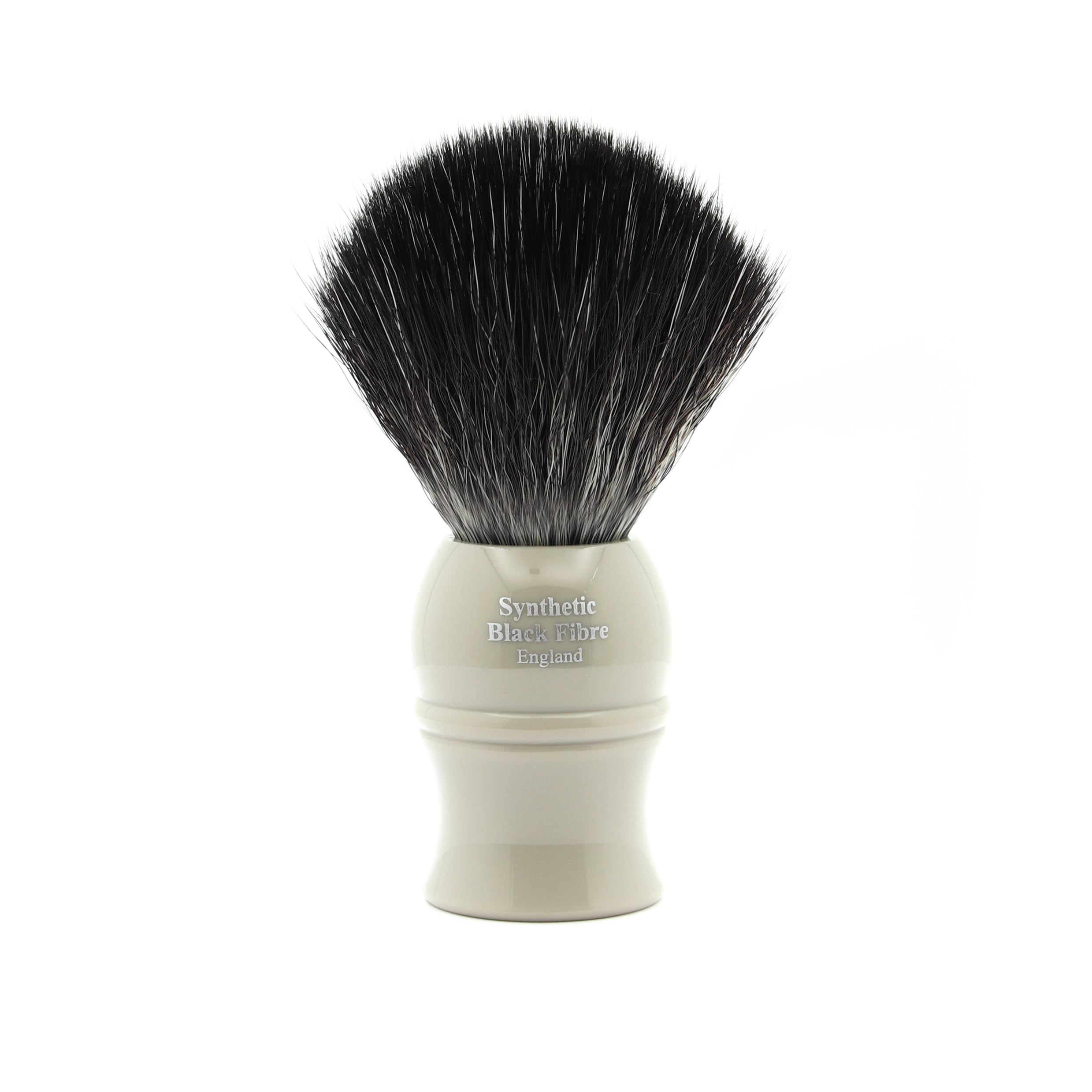 Edwin Jagger 1EJ339SYN Classic Black Synthetic Fibre Eco-Friendly Vegan Exfoliating Shaving Brush for Shaving Cream or Shaving Soap for Men and Women (Grey), Medium, Gray