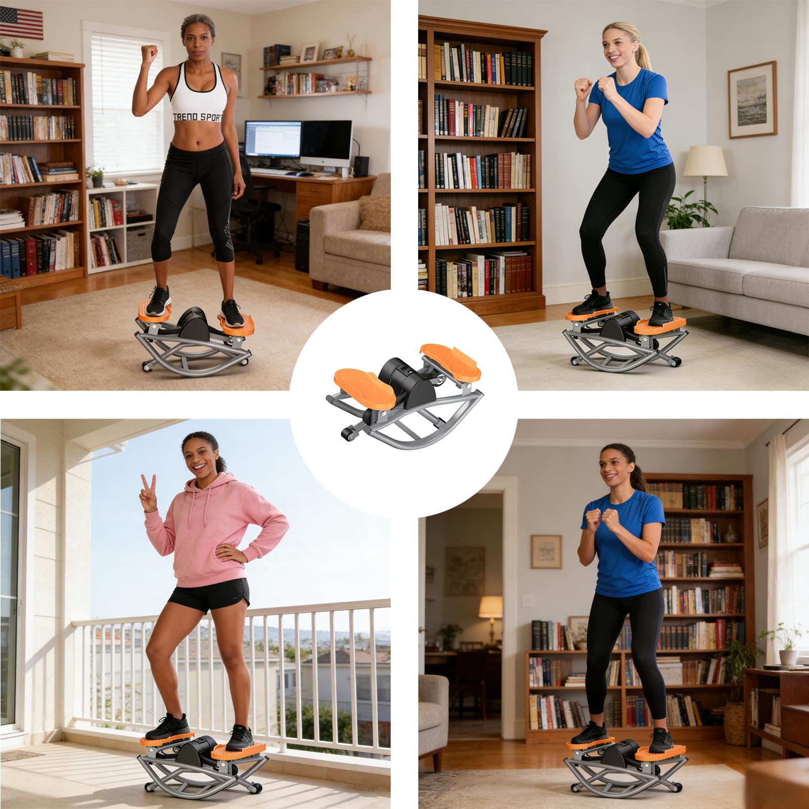 Stepper Fitness Casa Pedana Vibrante Dimagrante Altalena Laterale Con Display Digitale/fascia Di Resistenza, Adatta Per Il Fitness Domestico