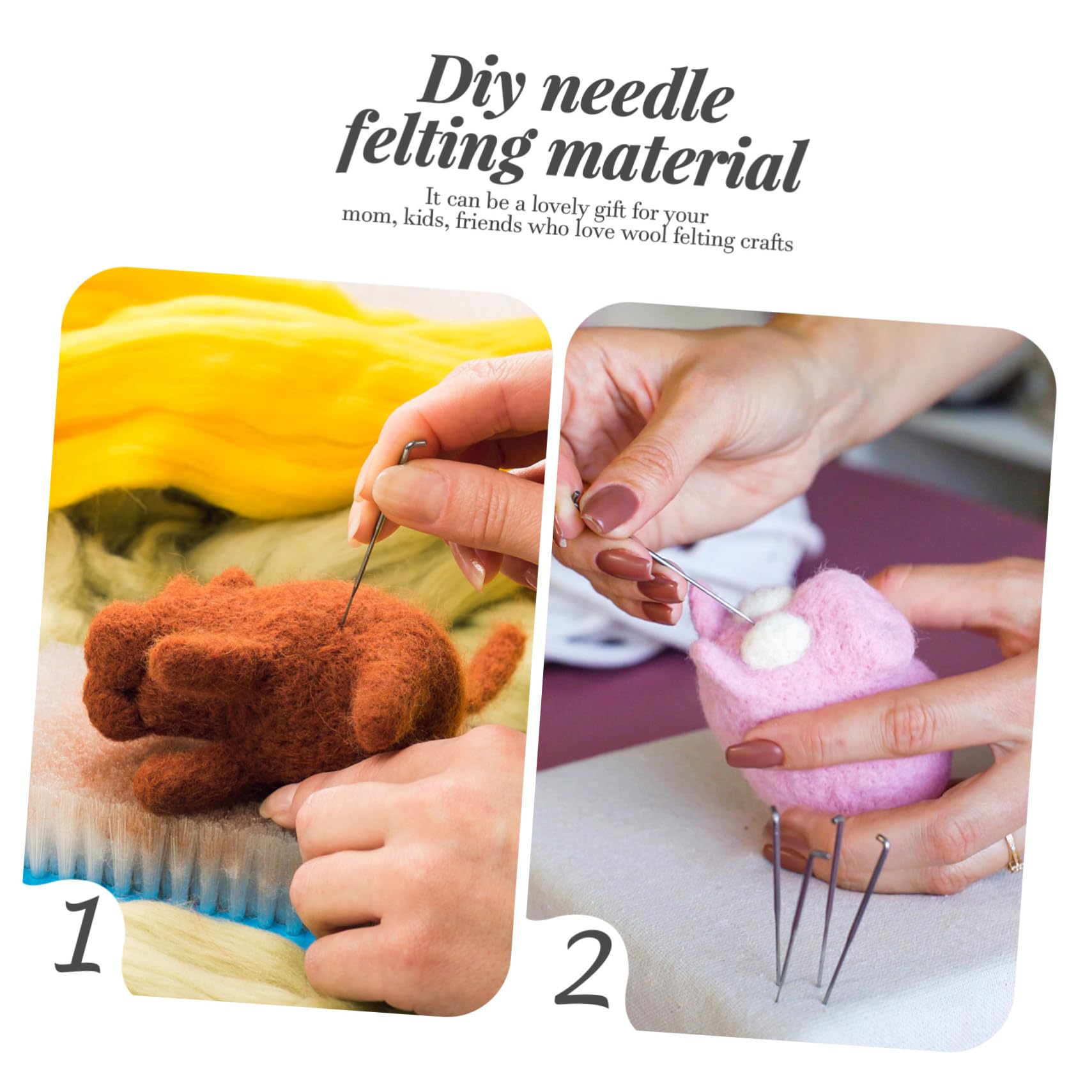 DIYEAH 5 Sets Wollfilz Werkzeugset Filz Bastelset Nadelfilz Sets Für Erwachsene Für Anfänger Nadelfilz Werkzeuge Schwamm