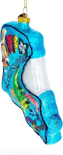 Miniatura 2 de Adorno navideño de vidrio soplado del estado de Luisiana