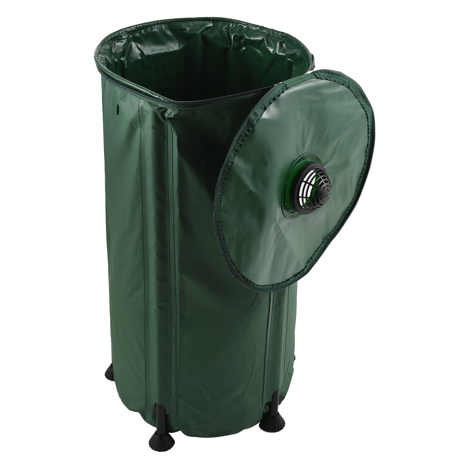 Lixada Barril de recolección de Agua de Lluvia portátil con Filtro de bajante y válvula de desbordamiento - Kit de Barril de Lluvia de 100 l con Lona de PVC 500D