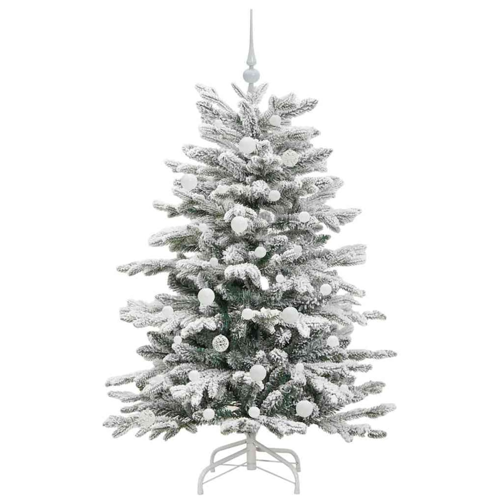 Gecheer Albero di Natale Artificiale Bianco 150 cm, Moderno a Cono, Rami Pieghevoli, Decorazione Festa, Soggiorno e Giardino, PE e PVC