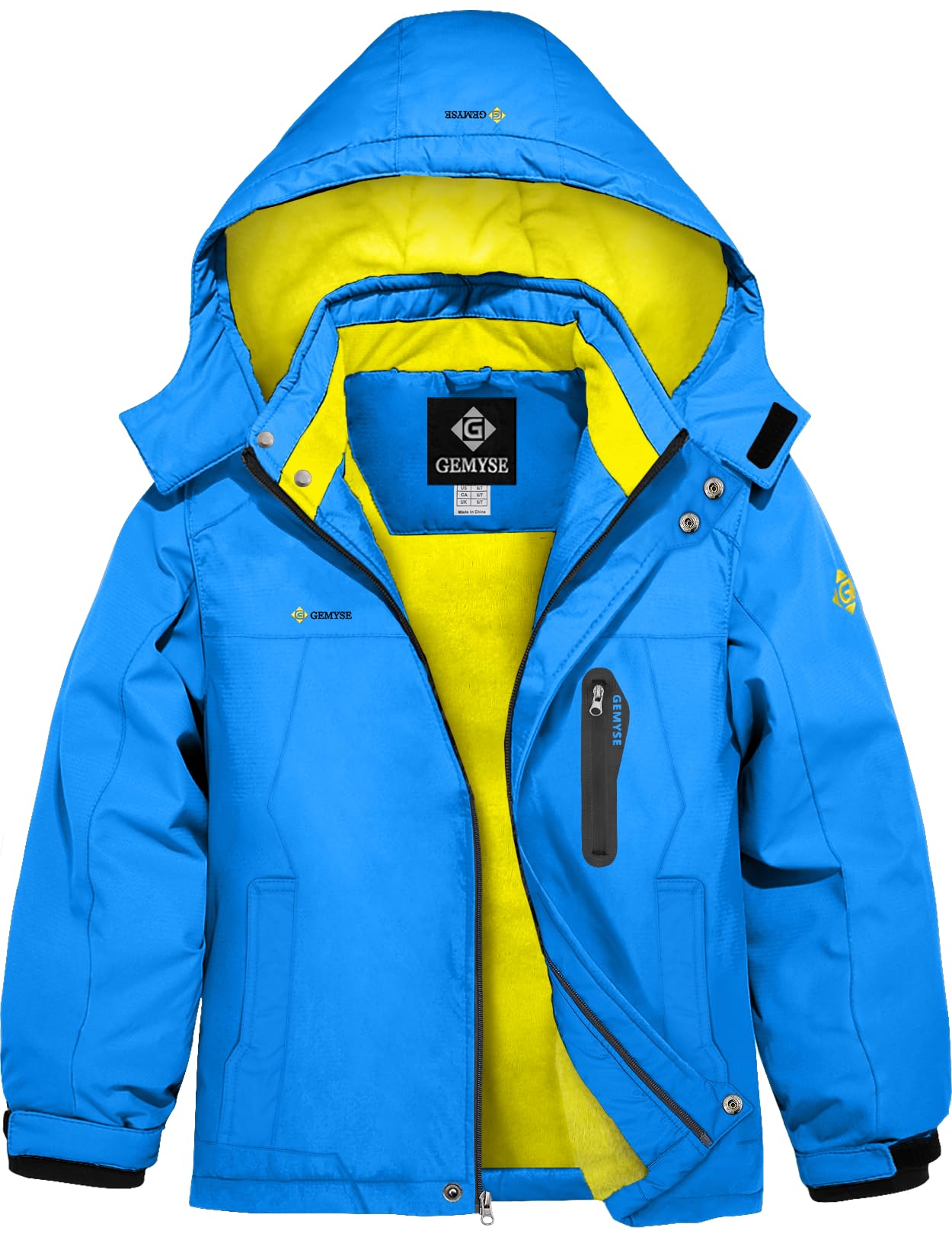 GEMYSE Chaqueta de Esquí Impermeable Niños Abrigo Invierno Antiviento Capucha