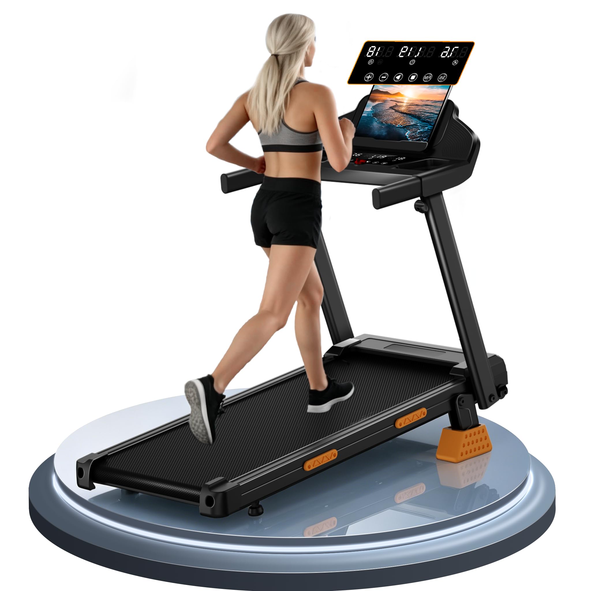 UMAY Tapis Roulant Salvaspazio con Inclinazione 15%, Tapis Roulant Elettrico 12KM/H, Tapirulan Pieghevole da Casa con Motore da 3.0 HP e Display LED, Carico Massimo 136KG