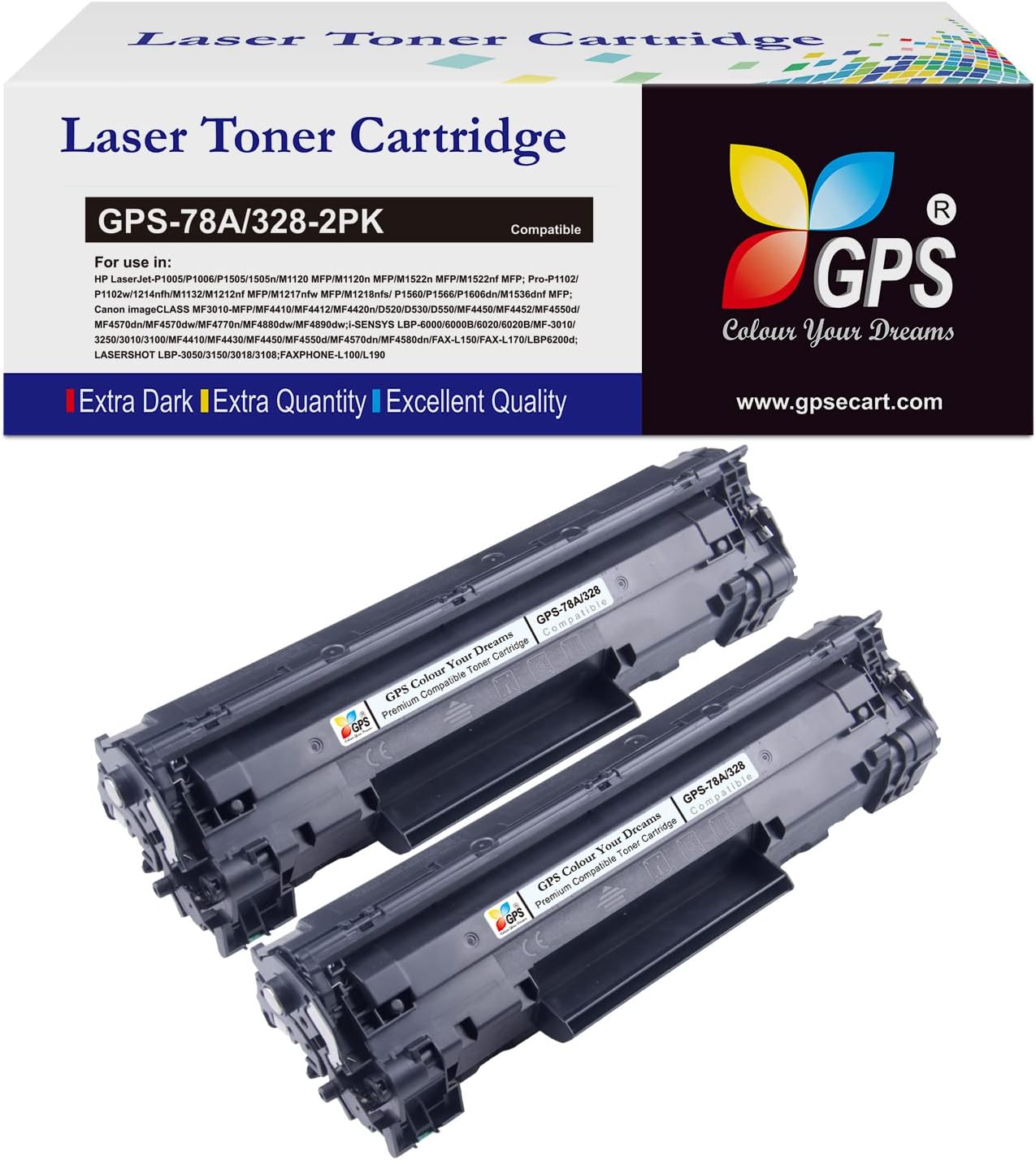 GPS Colour Your Dreams 78A Toner Cartridge Compatible for HP Laserjet M1536, P1560, P1566, 1536dnf , M1536dnf, P1606, P1606dn Printers (78A - Set of 2)
