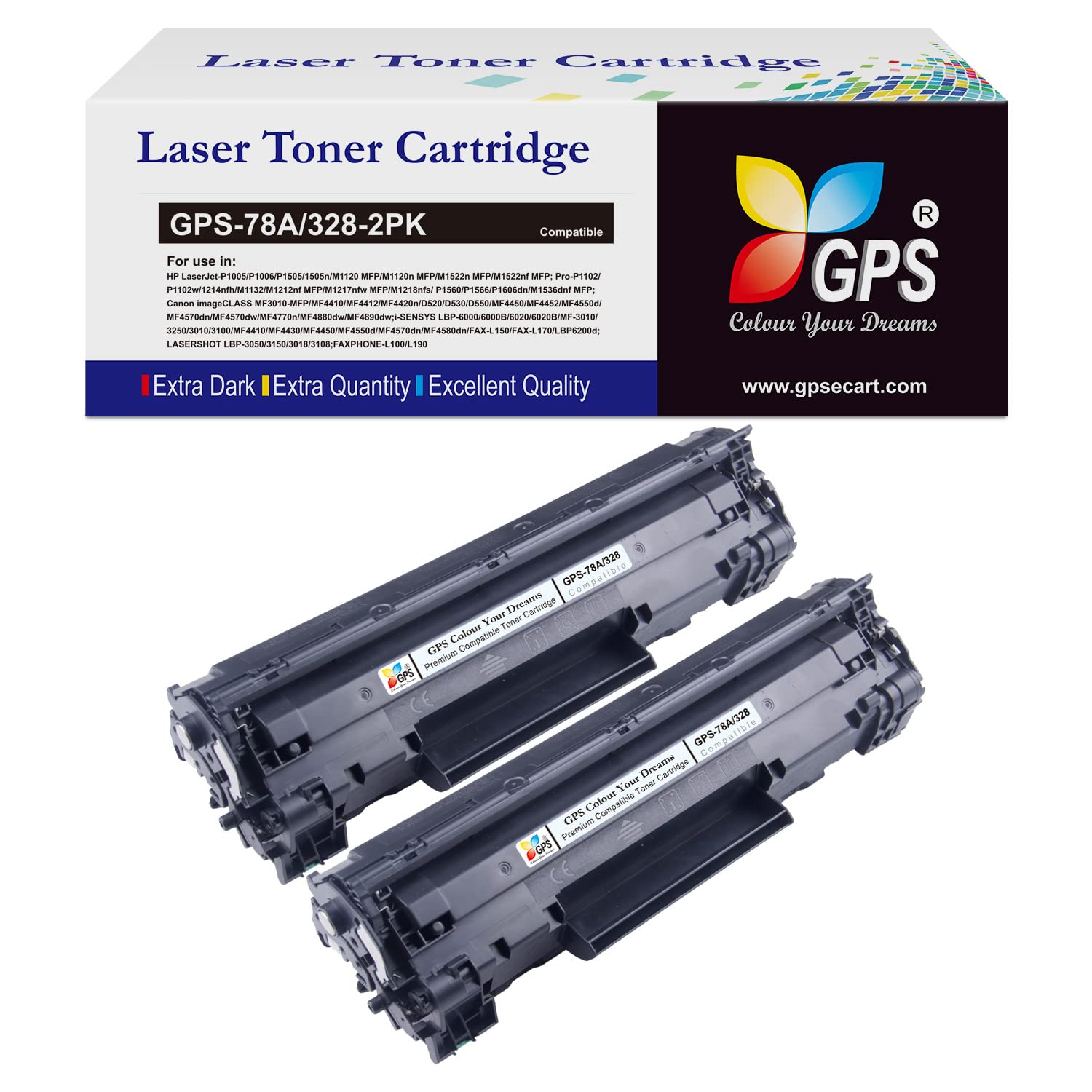 78A Toner Cartridge Compatible for HP Laserjet M1536, P1560, P1566, 1536dnf , M1536dnf, P1606, P1606dn Printers (78A - Set of 2)