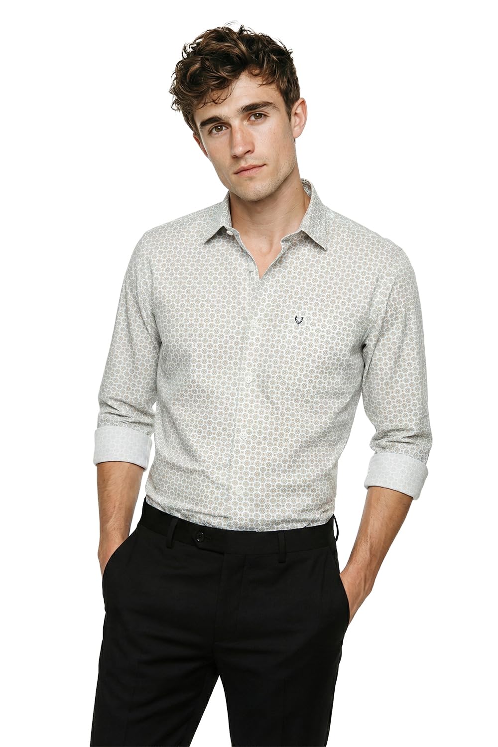 allen solly Men Cotton Regular Fit Printed Formal Ceremonial Shirt-picture-12