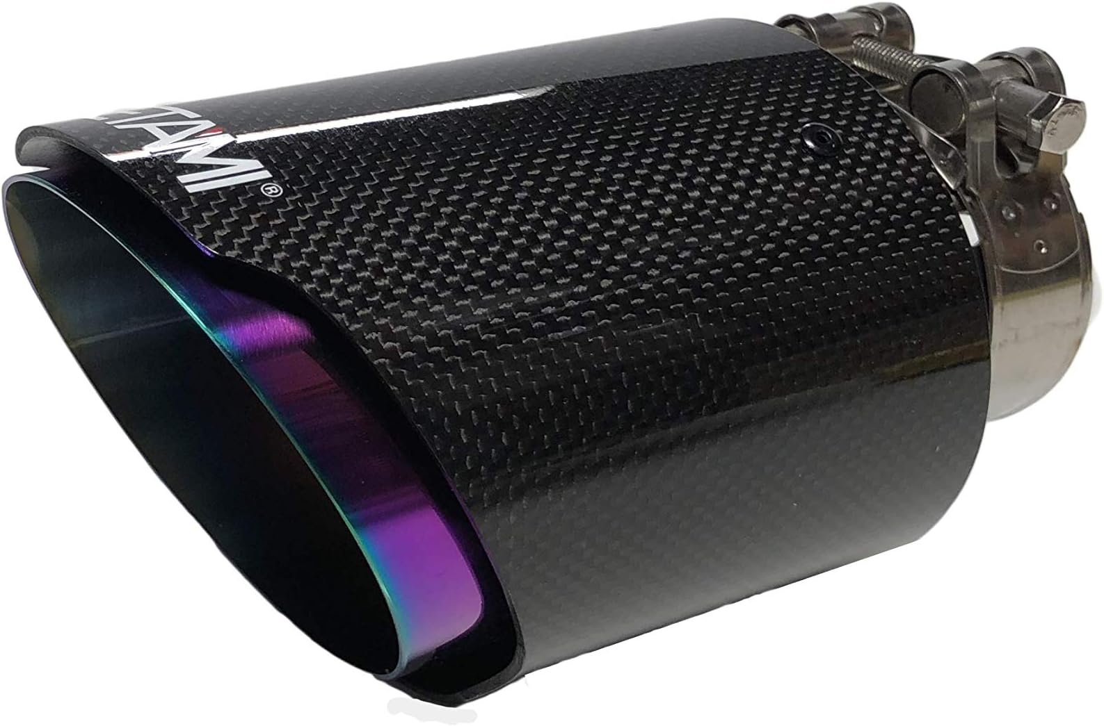 NETAMI NT-2547 Purple Inlet/Outlet, 2.5"/3.5" Carbon Fiber Exhaust Tip, 1 Pack