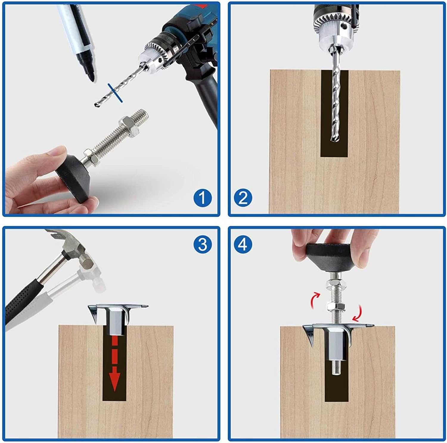 BORDSTRACT 家具レベリングフット、4個 M6 高耐久 高さアジャスター フットフットレベラー スレッドサイズ テーブル、椅