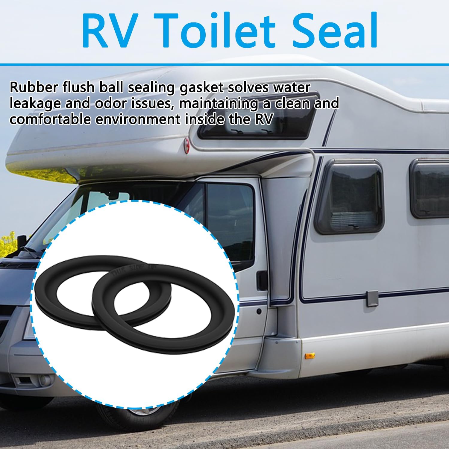 385311658 RV Toilet Seal, Compatible with Dometic 300 310 320 Series Flush RV Toilets, Rubber Flush Ball Seal Gasket, Solve Water Leakage & Odor Issues Toilet Seal Parts (6-Pack)