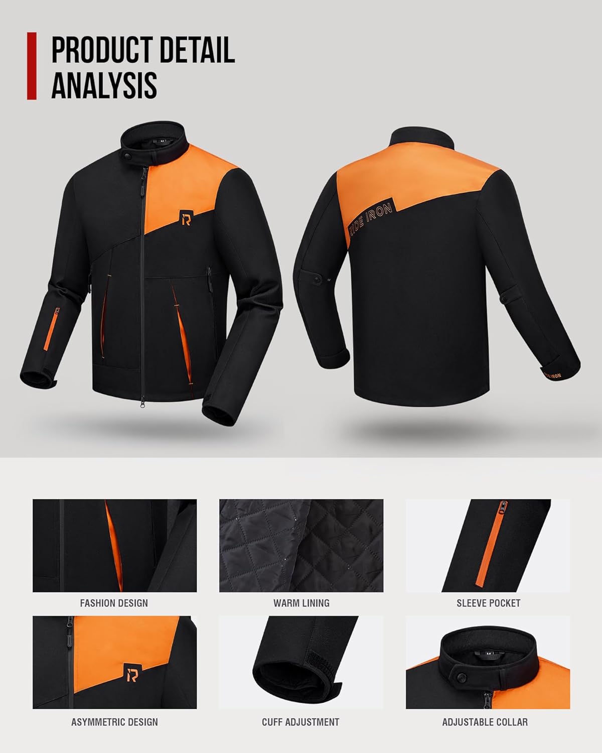 Winter Motorcycle Jacket Mens with Armor Removable Liner Motorbike Riding Jackets Windproof Protective Gear L - Image 6